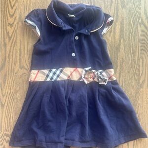 Navy Blue Kids Shirt with Plaid Accents